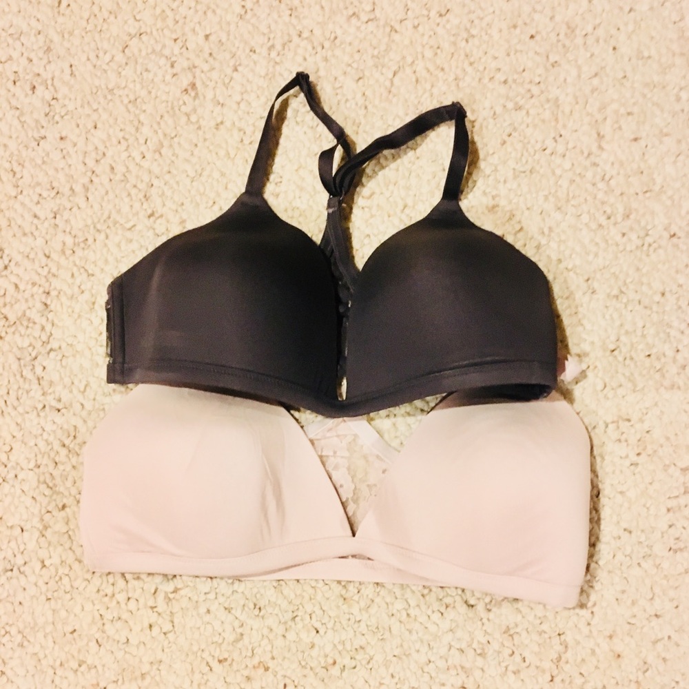 Two racer back lace bras